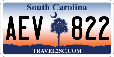 SC license plate AEV822
