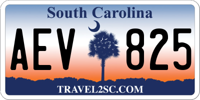 SC license plate AEV825