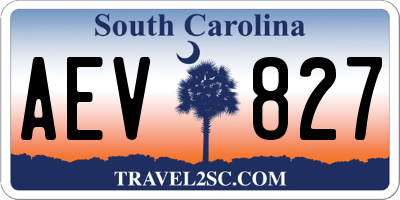 SC license plate AEV827