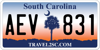 SC license plate AEV831
