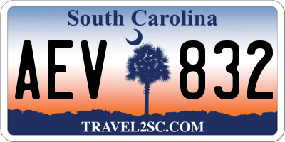 SC license plate AEV832