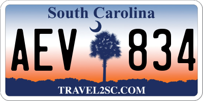 SC license plate AEV834