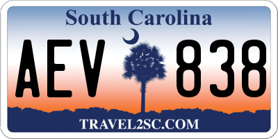 SC license plate AEV838
