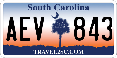 SC license plate AEV843