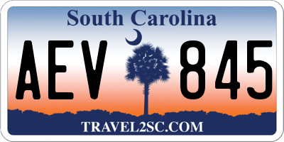 SC license plate AEV845