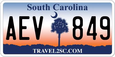 SC license plate AEV849
