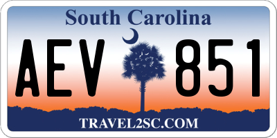 SC license plate AEV851