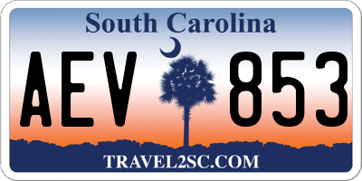 SC license plate AEV853