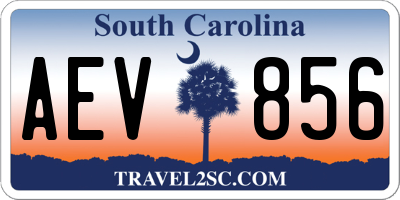 SC license plate AEV856