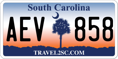 SC license plate AEV858