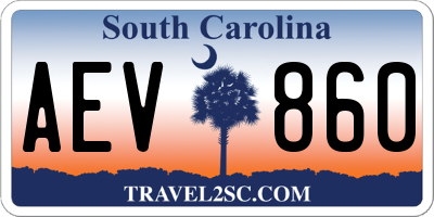 SC license plate AEV860
