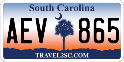 SC license plate AEV865