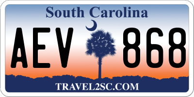 SC license plate AEV868