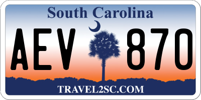 SC license plate AEV870