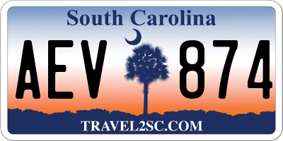 SC license plate AEV874