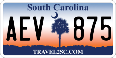 SC license plate AEV875