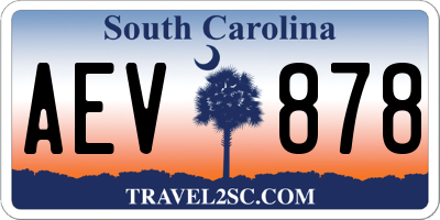 SC license plate AEV878