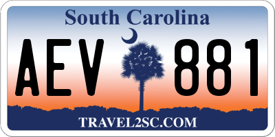 SC license plate AEV881