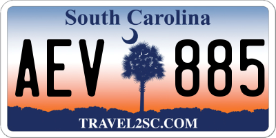 SC license plate AEV885