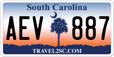 SC license plate AEV887
