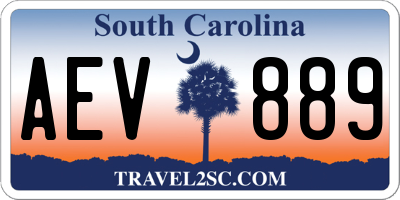 SC license plate AEV889