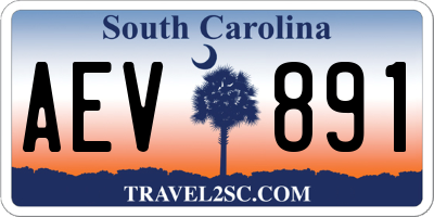 SC license plate AEV891