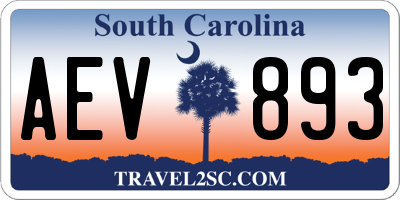 SC license plate AEV893