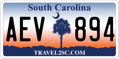SC license plate AEV894