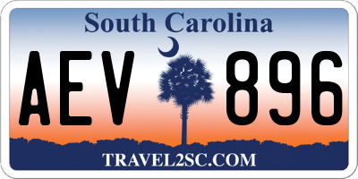 SC license plate AEV896