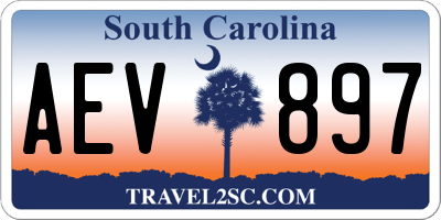 SC license plate AEV897