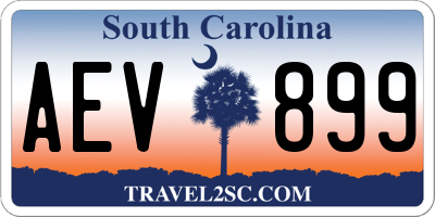 SC license plate AEV899