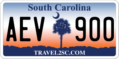 SC license plate AEV900