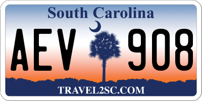 SC license plate AEV908