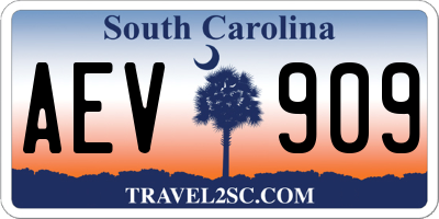SC license plate AEV909