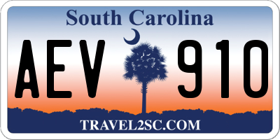 SC license plate AEV910