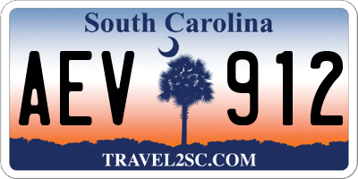 SC license plate AEV912