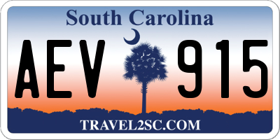 SC license plate AEV915