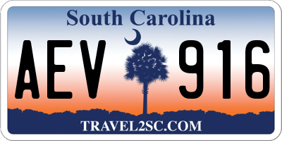 SC license plate AEV916