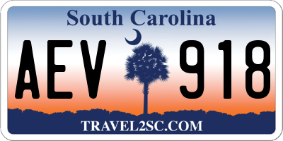 SC license plate AEV918