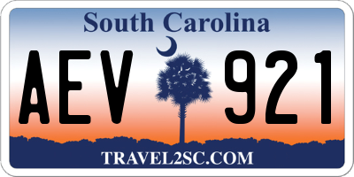 SC license plate AEV921