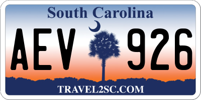 SC license plate AEV926