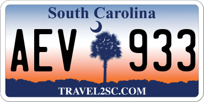 SC license plate AEV933