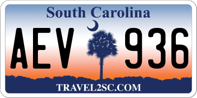 SC license plate AEV936