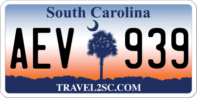 SC license plate AEV939