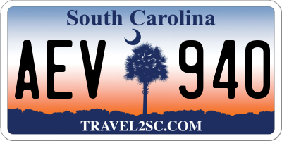 SC license plate AEV940