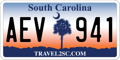 SC license plate AEV941