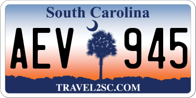 SC license plate AEV945