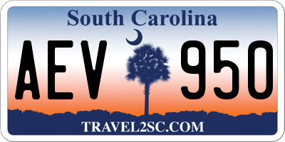 SC license plate AEV950
