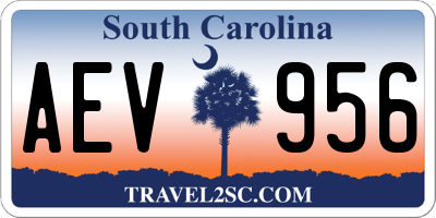 SC license plate AEV956