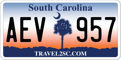 SC license plate AEV957